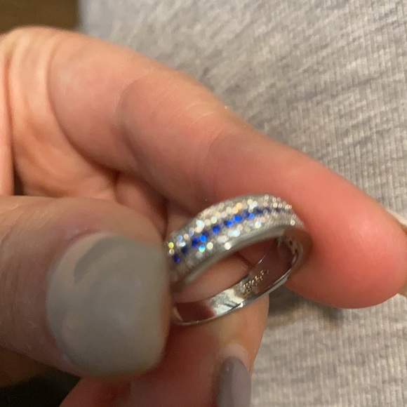 New 925 Sterling silver round shape blue sapphire Ring - Picture 8 of 9